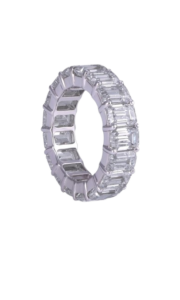 Eternity Ring in Octagon Shaped Swarovski Zirconia Stones