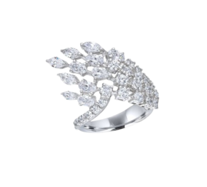 Bridal Ring in White Swarovski Zirconia Stones