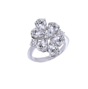 Corporate Ring in Round & Pear Shaped Swarovski Zirconia Stones