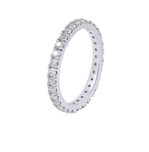 Eternity Ring in White Round Shaped Swarovski Zirconia Stones