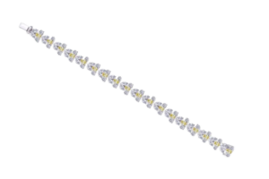 Bracelet in Yellow Pear Shaped With White Swarovski Zirconia