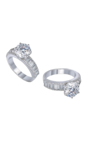 Solitaire Ring in Brilliant Cut White Swarovski Zirconia