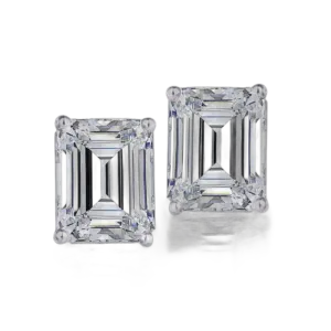 Ear Studs in Octagon Shaped Swarovski Zirconia Stones