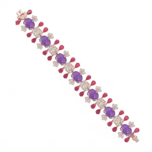 Senza Fine Bordeaux Trellis Cocktail Bracelet