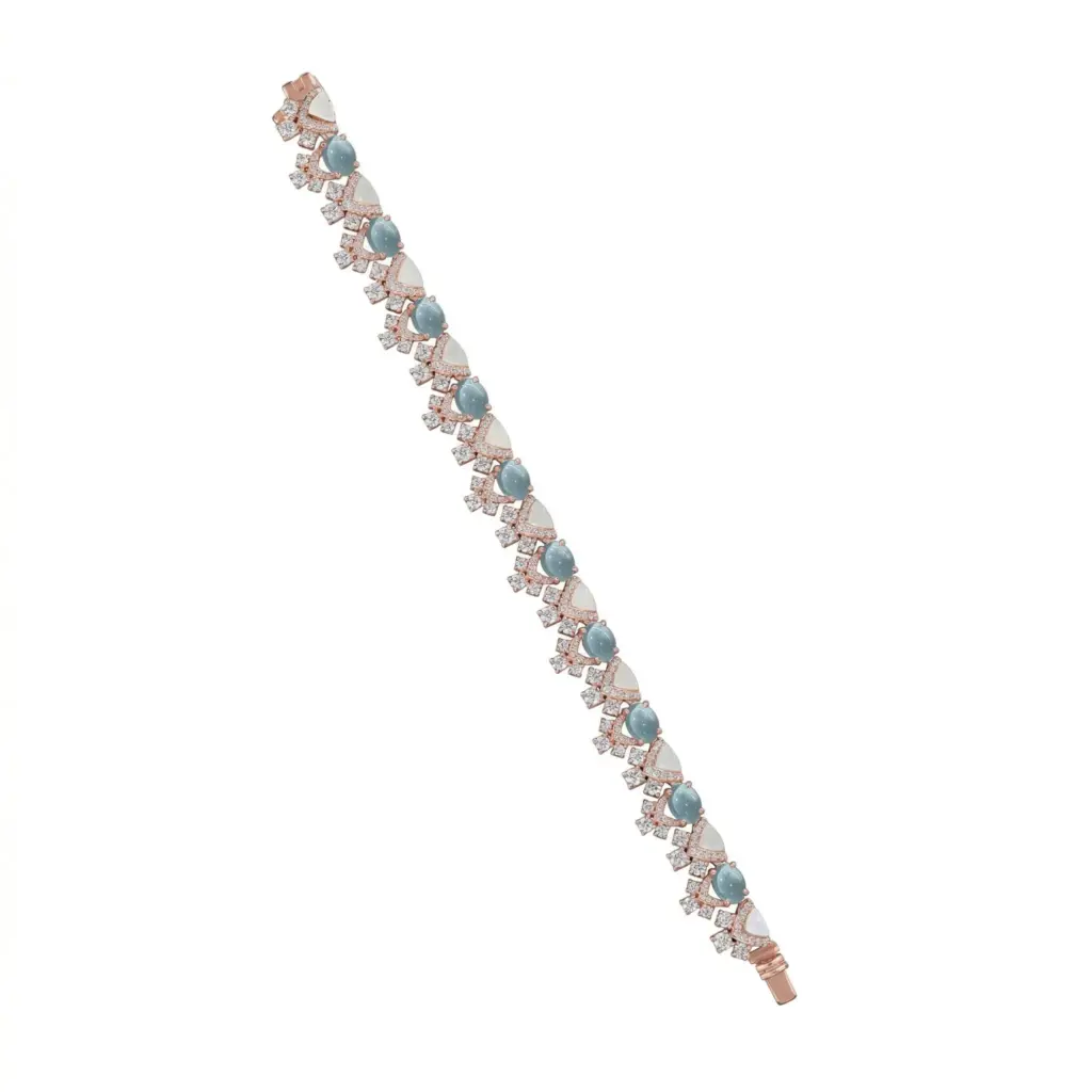 Senza Fine Regina Blue Cabochon Cocktail Bracelet.