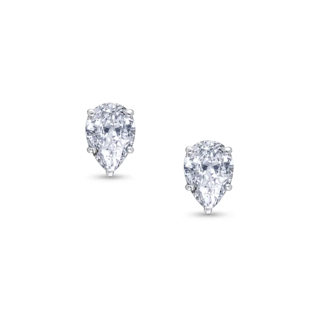 Riviera Neve Pear-Cut Solitaire Studs