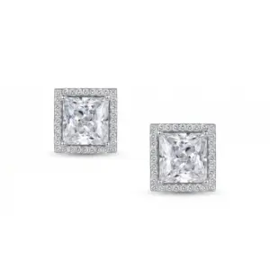 Halo Neve Princess-Cut Cluster Studs