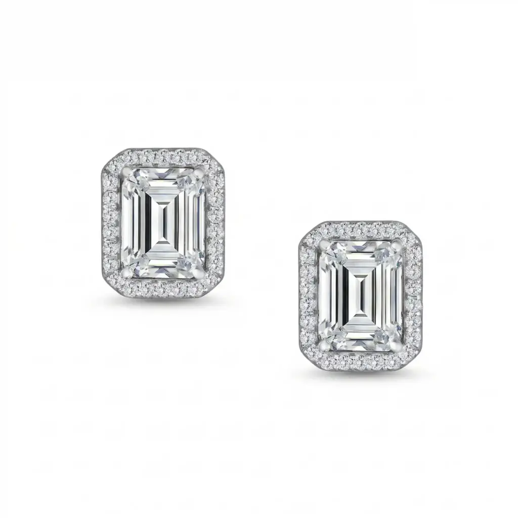 Halo Neve Radiant-Cut Cluster Studs