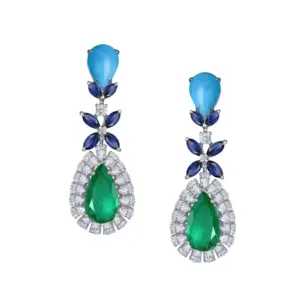 Santorini Pavone Gala Drop Earrings
