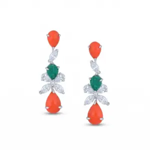Santorini Corallo Botanica Drop Earrings