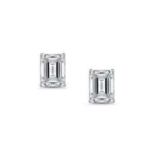 Riviera Neve Emerald-Cut Solitaire Studs