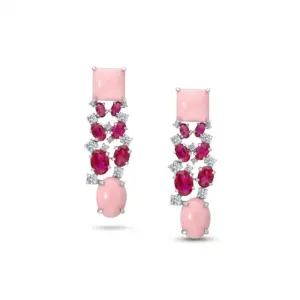 Santorini Rosa Fioritura Drop Earrings