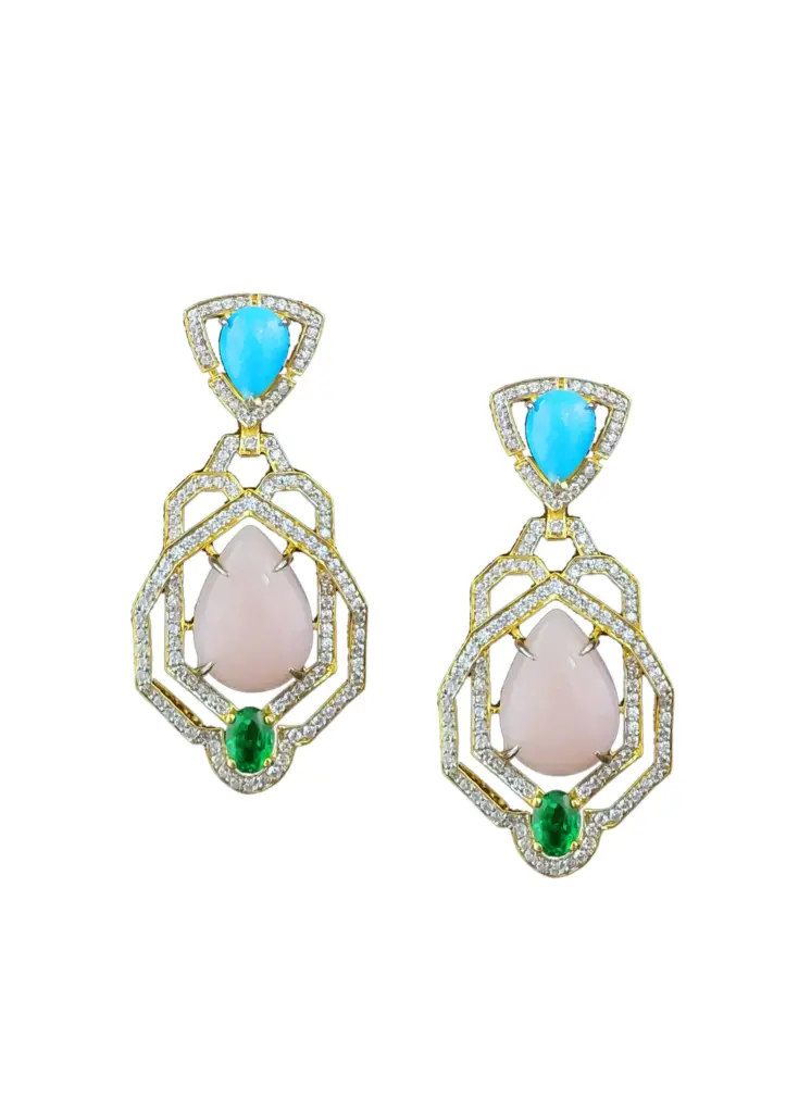 Santorini Sorbetto Art Deco Drop Earrings