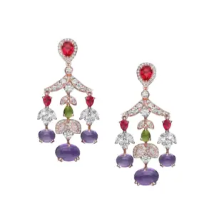 Senza Fine Bordeaux Trellis Chandelier Earrings