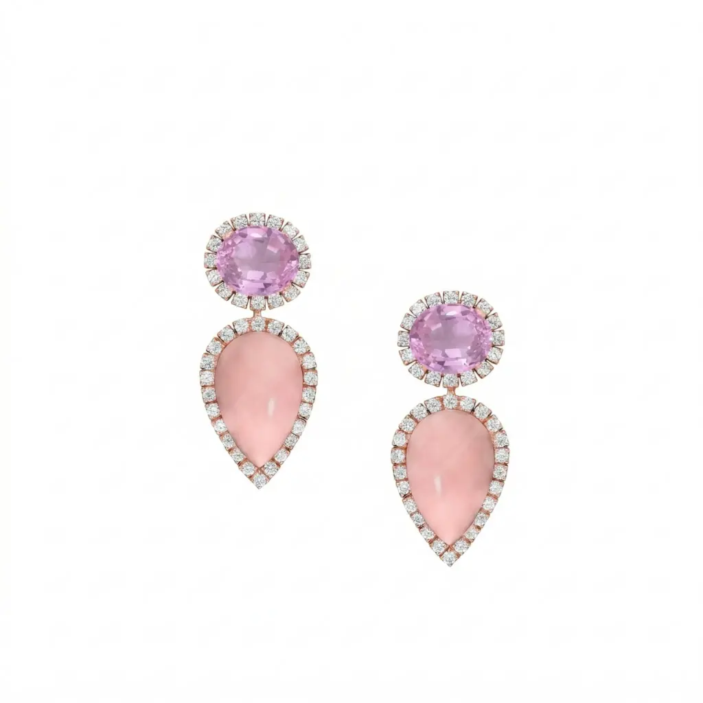 Santorini Blush Petal Multi-Colour Drop Earrings