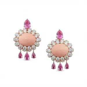 Santorini Blush Petal Multi-Colour Cluster Studs