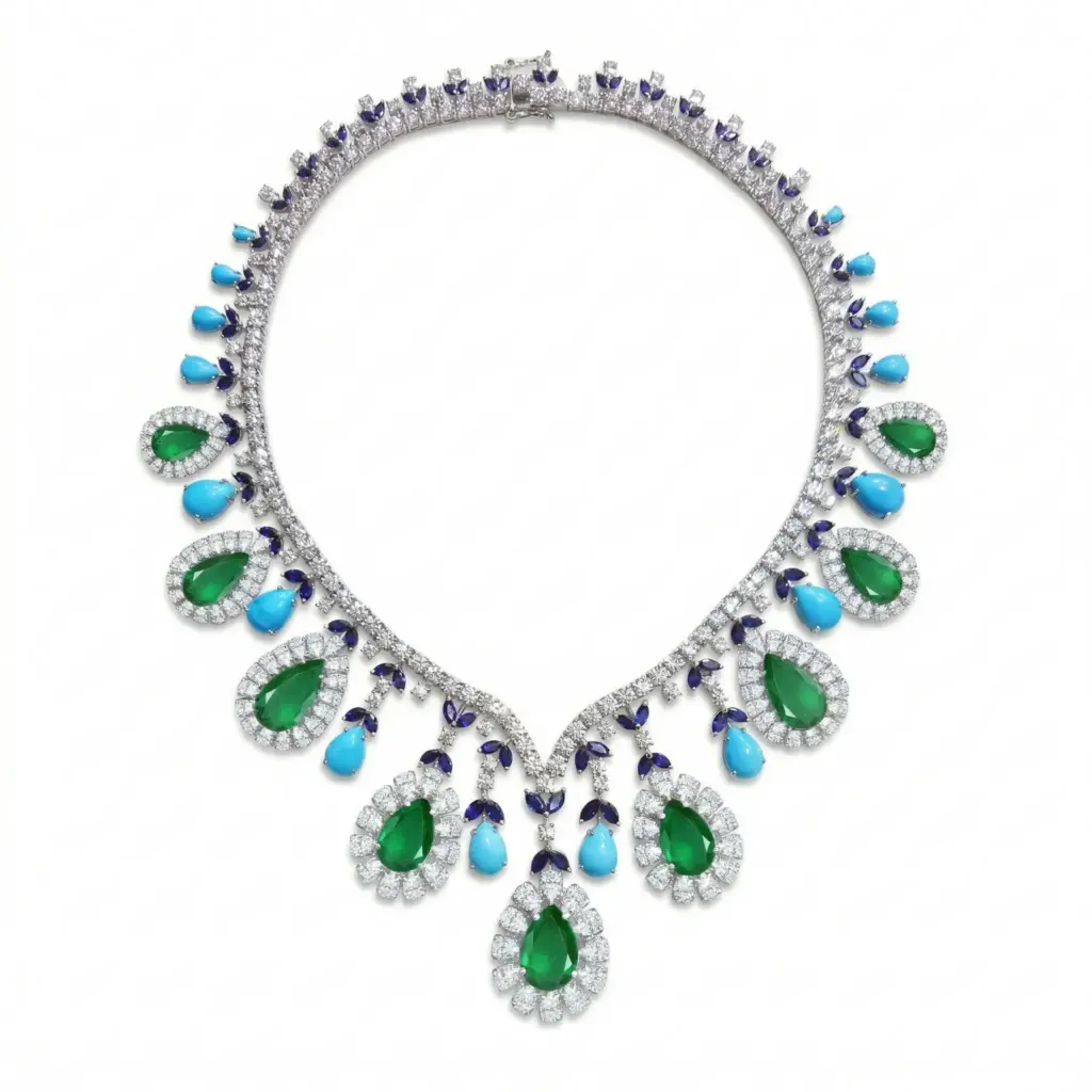 Santorini Pavone Gala Princess Necklace