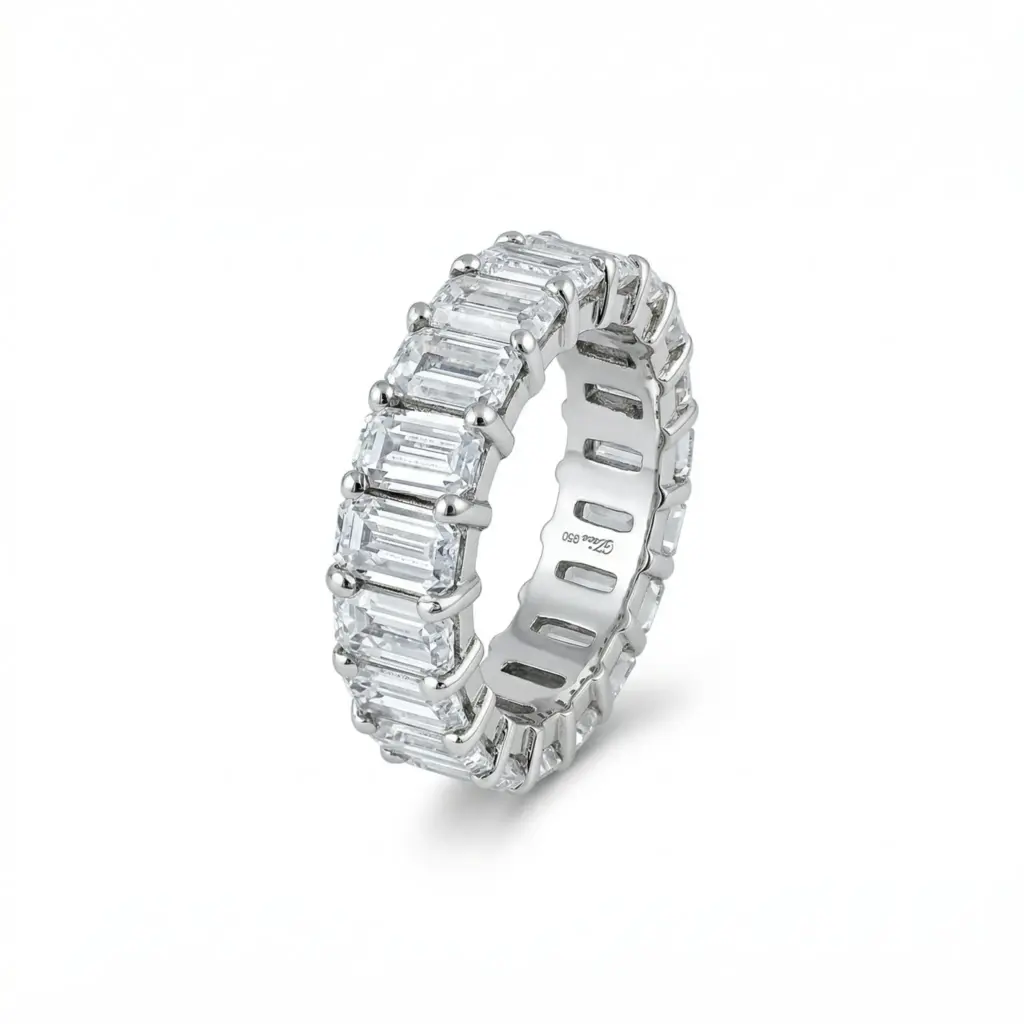 Riviera Neve Emerald-Cut Eternity Band
