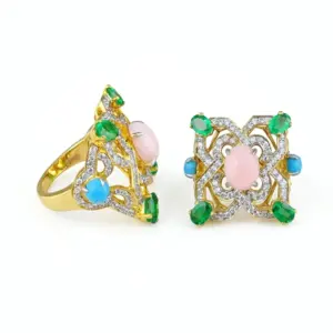 Santorini Sorbetto Art Deco Cocktail Ring