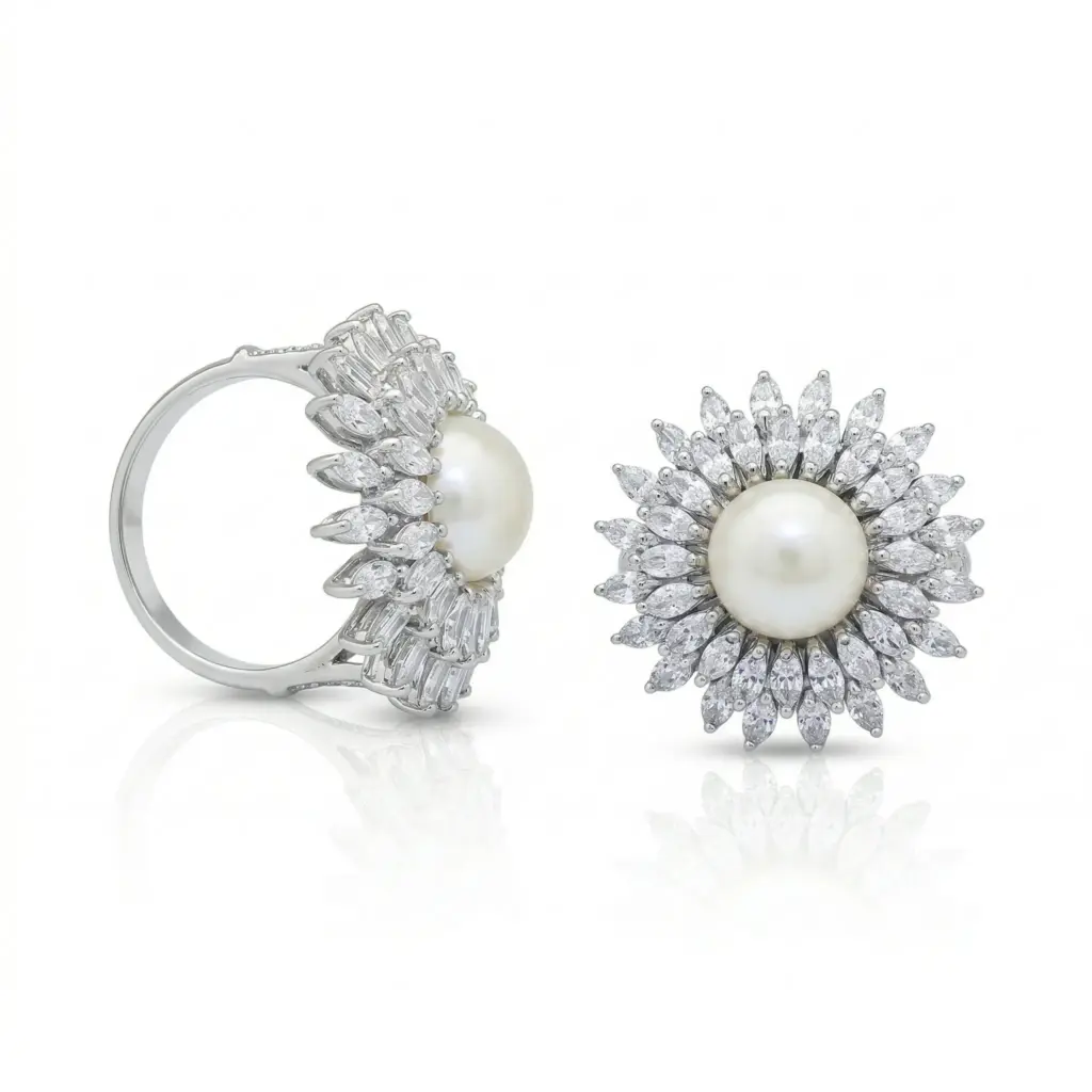 Lucenta Luna Floral Ring